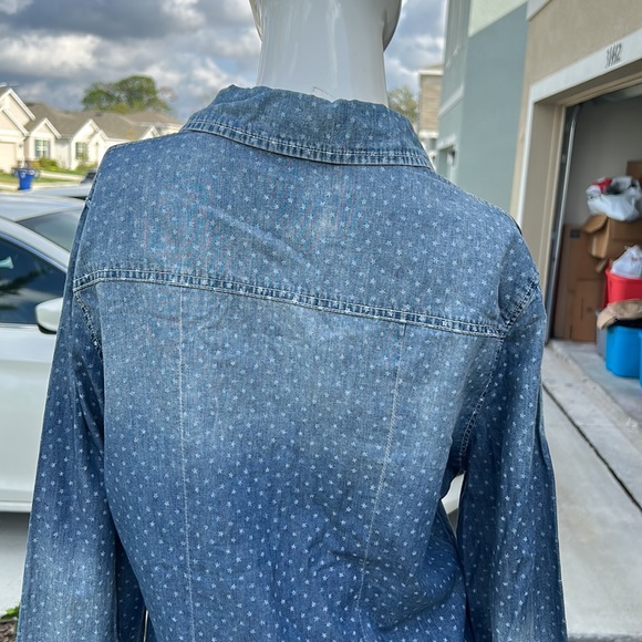 ABS BY ALLEN SCHWARTZ OVERSIZED DENIM SHIRT TOP SIZE S MSRP $69.00 NWT - Picture 6 of 9